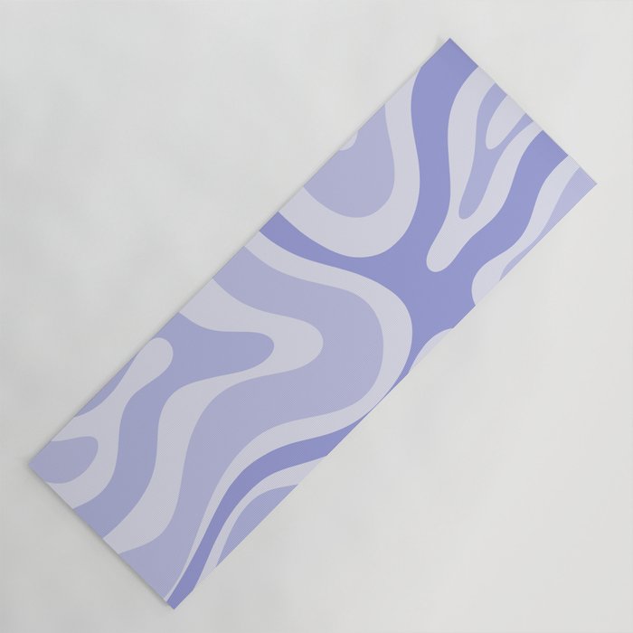 Modern Retro Liquid Swirl Abstract in Light Lavender Purple Yoga Mat