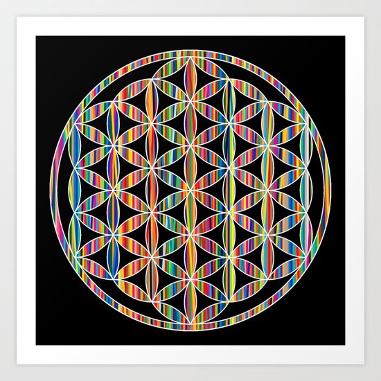 Flower of Life Colored | Kids Room | Delight Art Print