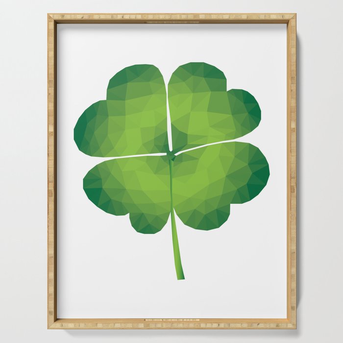 Four-Leaf Clover Low Poly Serving Tray