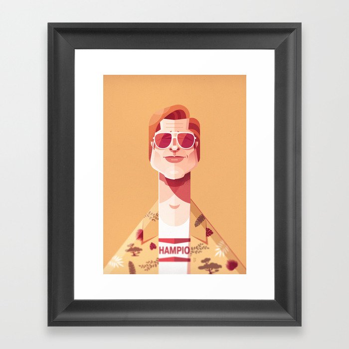 Brad Pitt (Once upon a time in Hollywood). Framed Art Print