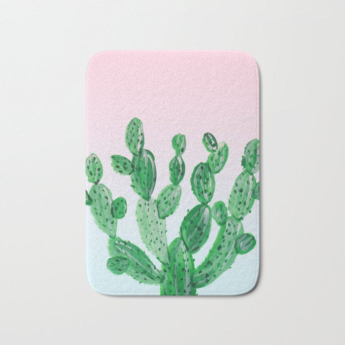 Cacti rose & green Bath Mat