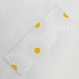 Simple daisy flowers - white Yoga Mat