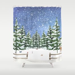 A Winter's Night Shower Curtain