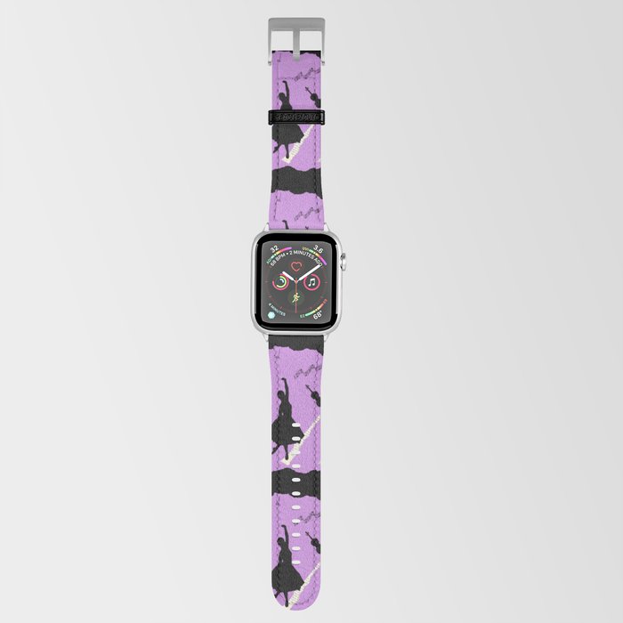 Two ballerina figures in black on violet paper Apple Watch Band