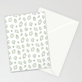 Green Gems Pattern Stationery Card