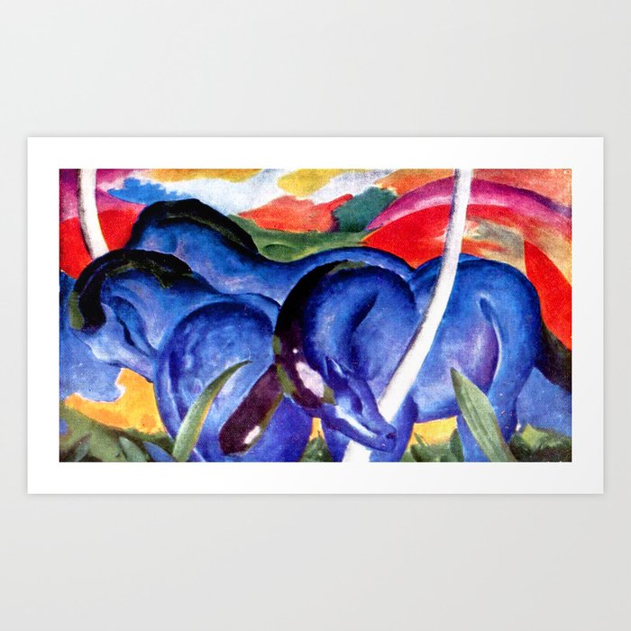 "The Large Blue Horses" by Franz Marc, 1911 Art Print