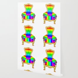 Colorful Rainbow Victorian Cheerful Chair Wallpaper