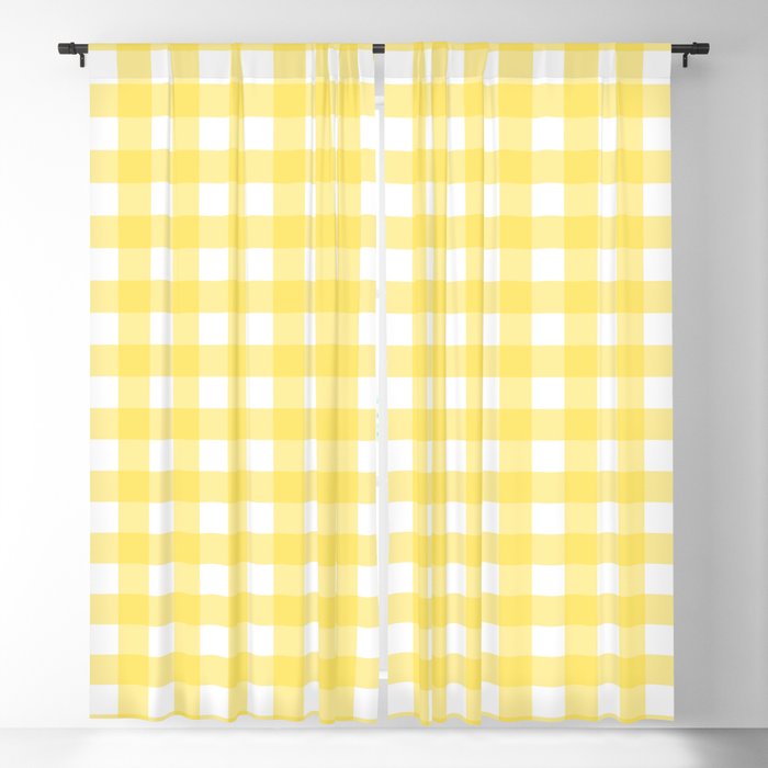 Yellow gingham pattern Blackout Curtain