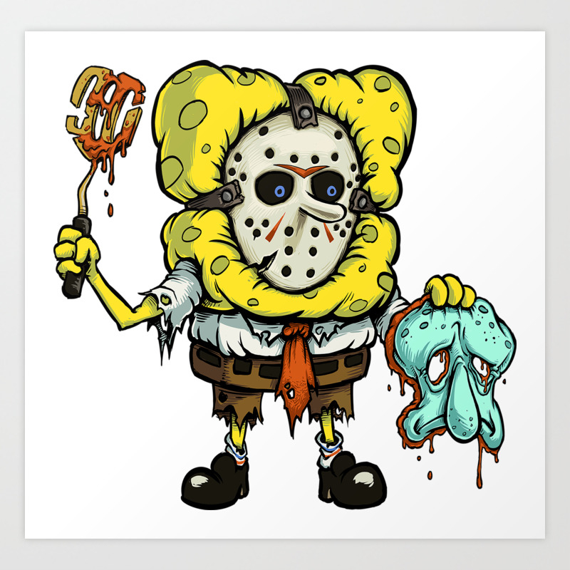 Spongebob Horror Art Print By Pauloarte Society6