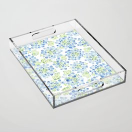 Blue Hydrangea Watercolor Acrylic Tray