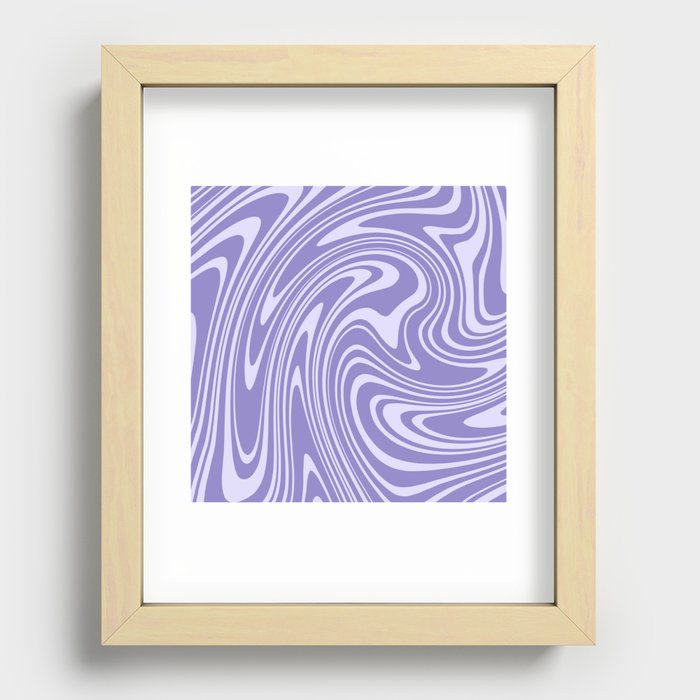 Purple Very Peri Abstract Retro Swirl Cute Pastel Recessed Framed Print