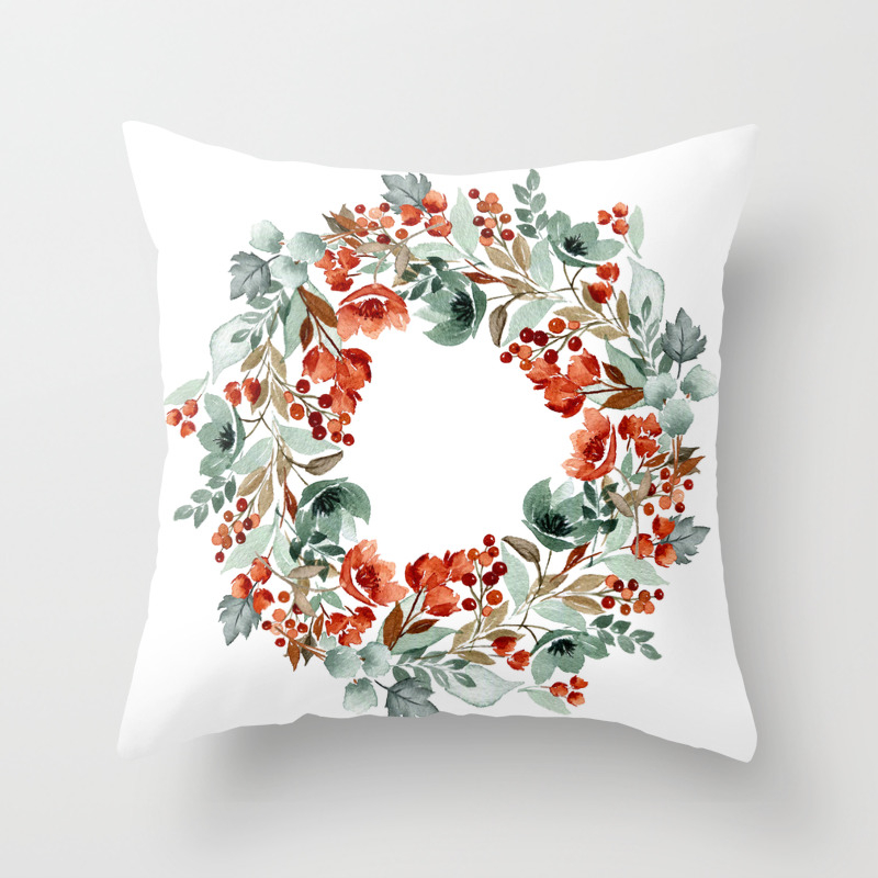 rust and blue pillows