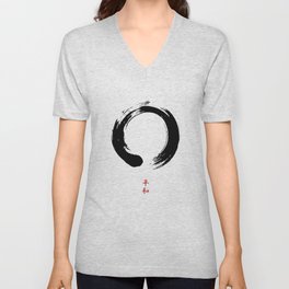 Zen Peace Circle V Neck T Shirt