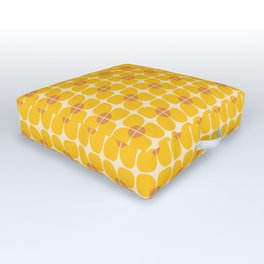 Abstraction_DAISY_YELLOW_FLORAL_BLOSSOM_PATTERN_POP_ART_1207A Outdoor Floor Cushion