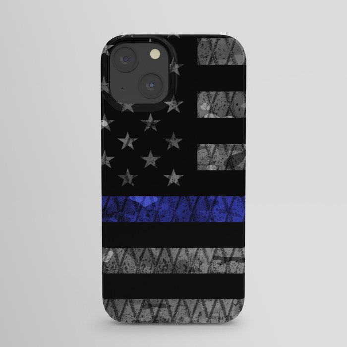 Police Thin Blue Line Flag iPhone Case