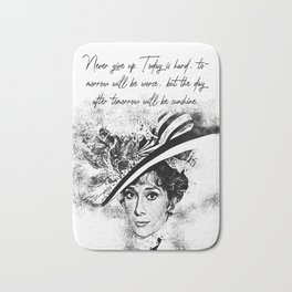 Never give up Girl Quotes Bath Mat