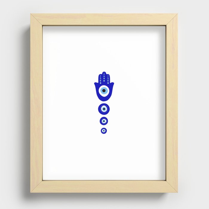 Nazar Boncugu, Nazar Amulet, The Evil Eye Protection, Mau Olhado, Jettatura, Mavi Boncuk - W Recessed Framed Print