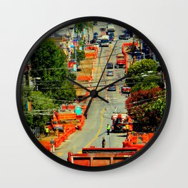 Orange Alert - There Goes The Neighborhood Wall Clock