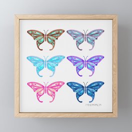 Watercolor Butterfly - Multicolor Framed Mini Art Print