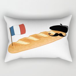 Bonjour Oui Oui Baguette - Funny French Rectangular Pillow