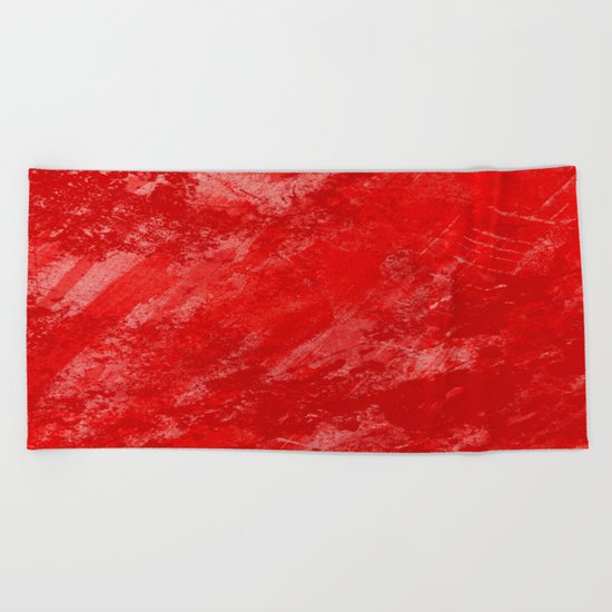 Love And Fury - Abstract painting in red Beach Towel