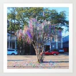 Mardi Gras Tree Art Print