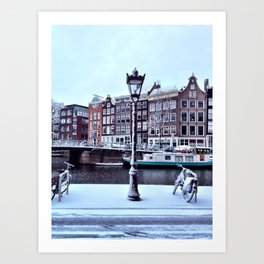 Baby, It's Amsterdam Outside Art Print | Dutch, Netherlands, Color, Photo, Travel, Snow, Amsterdam 