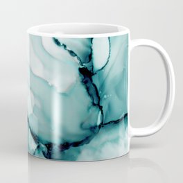 Teal Abstract Ink Emerald Green Art, Abstract Alcohol Ink Painting no.2 Coffee Mug