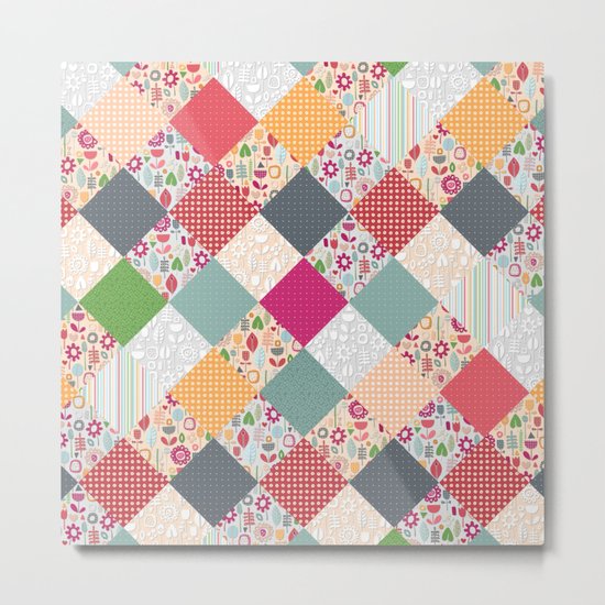 paper cut flower diamonds Metal Print