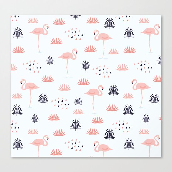 Flamingo Pattern Canvas Print