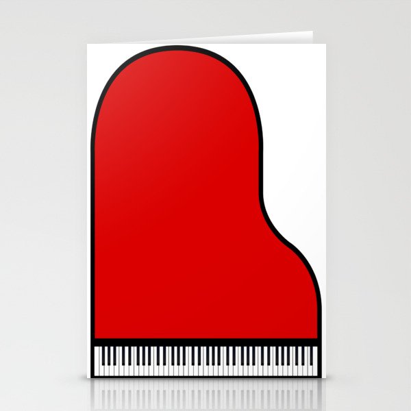 Red Grand Piano Stationery Cards