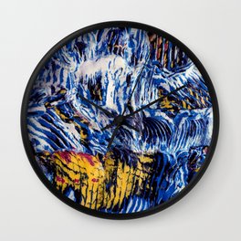 Hokusai's Wave Abstracted Wall Clock | Sea, Water, Colorful, Hokusai, Oil, Waterfall, Sophisticated, Popular, Abstract, Crashingwaves 