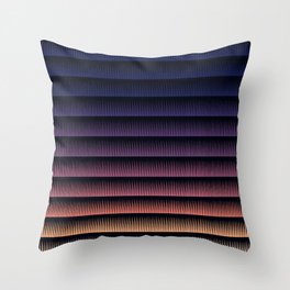Fading Stripes Neon Blue Throw Pillow