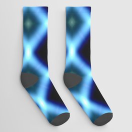 Blue Black Diagonal Fuzz Background Pattern. Socks