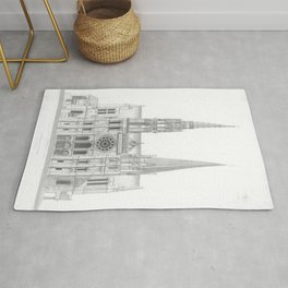 Cathedrale De Chartres Chartres Cathedral Rug | Drawing, Cathedral, Stainedglass, Vintage, Gothic, Famous, Architecture, France, Graphite, Chalk Charcoal 