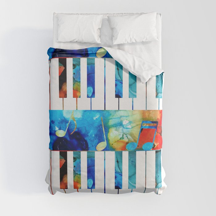 Colorful Piano Art by Sharon Cummings Duvet Cover