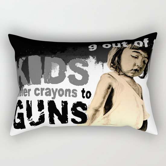 KIDS prefer crayons - black version Rectangular Pillow