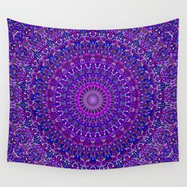Lace Mandala in Purple and Blue Wall Tapestry
