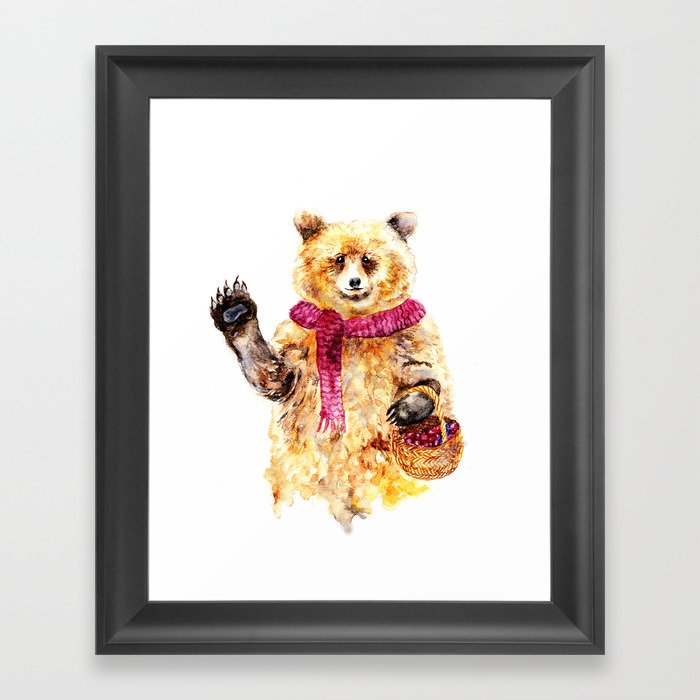 Bear says Hello Framed Art Print