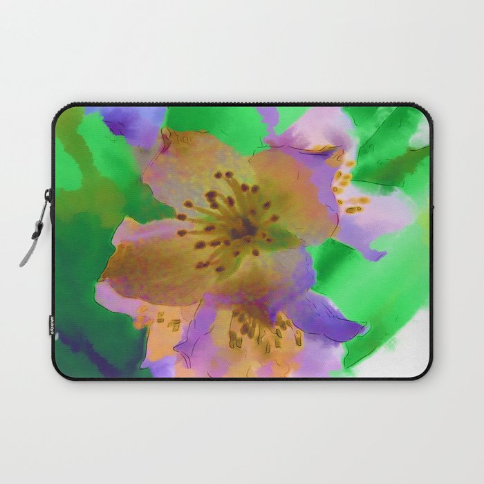 Purple Flowers - Watercolour Painting Laptop Sleeve