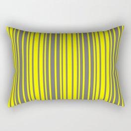 [ Thumbnail: Yellow and Dim Grey Colored Stripes/Lines Pattern Rectangular Pillow ]