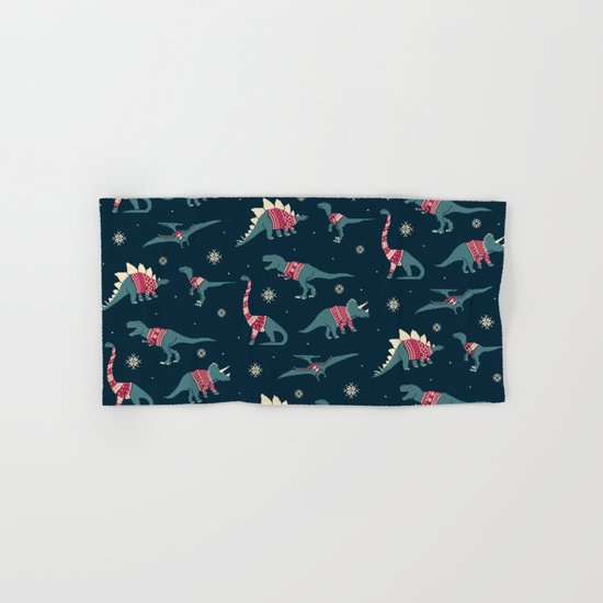 Dinos In Sweaters Hand & Bath Towel