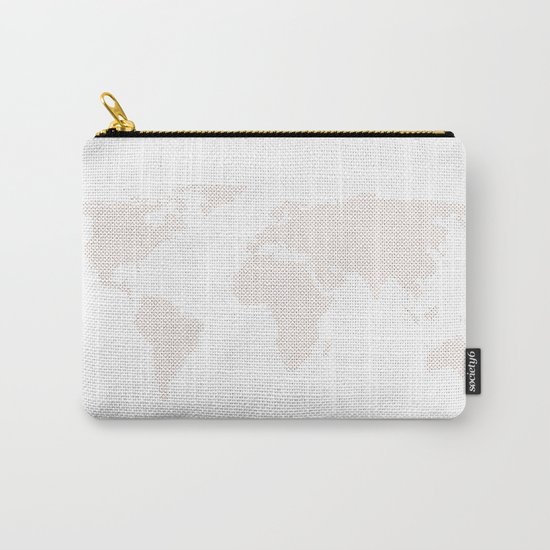 World Map Dots Rose Gold Bronze Copper Carry-All Pouch