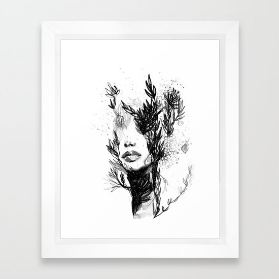 Black N White Women Abstract Face Love Framed Art Print By