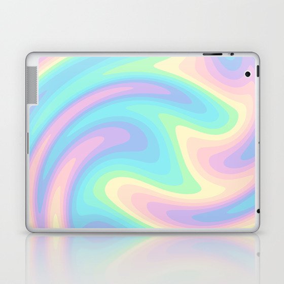 Groovy Rainbow Swirl Cute Abstract Pattern Laptop & iPad Skin