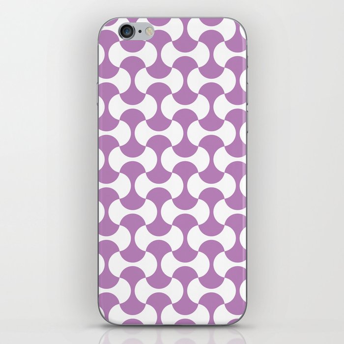 Lavender and white mid century mcm geometric modernism iPhone Skin