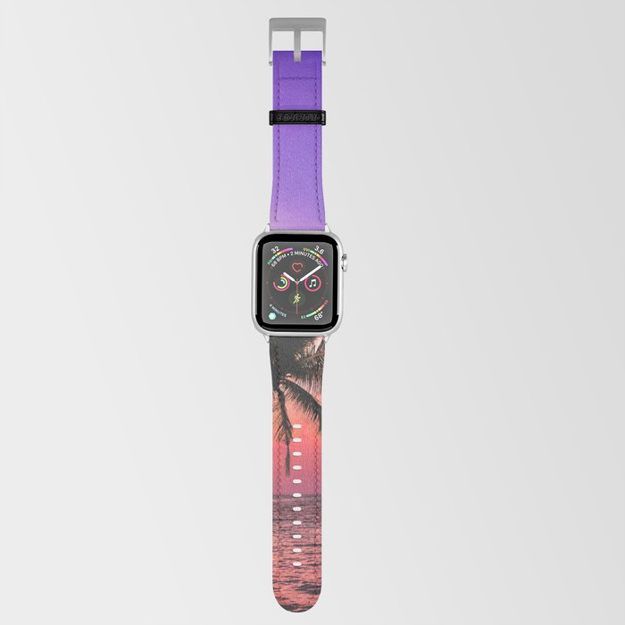 Beautiful Pink Tropical Sunset Beach Apple Watch Band by