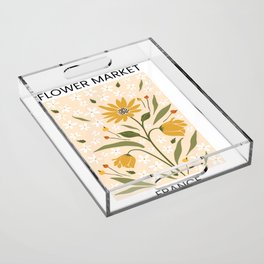 Flower Market | France | Floral Art Poster Acrylic Tray