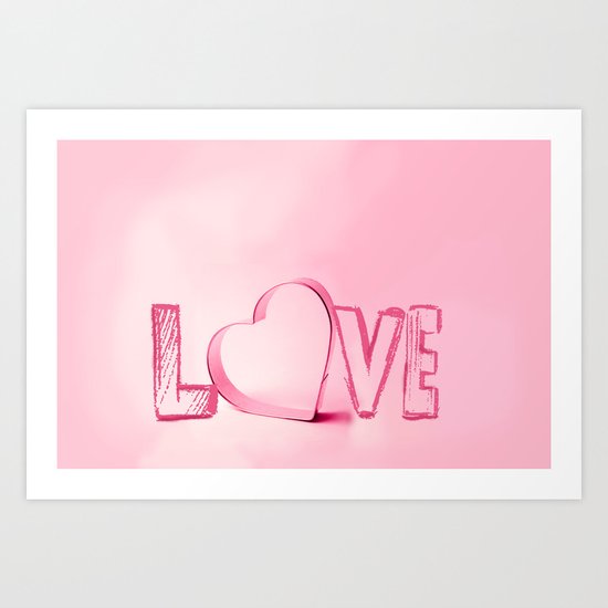 Love's Heart - Pink Art Print