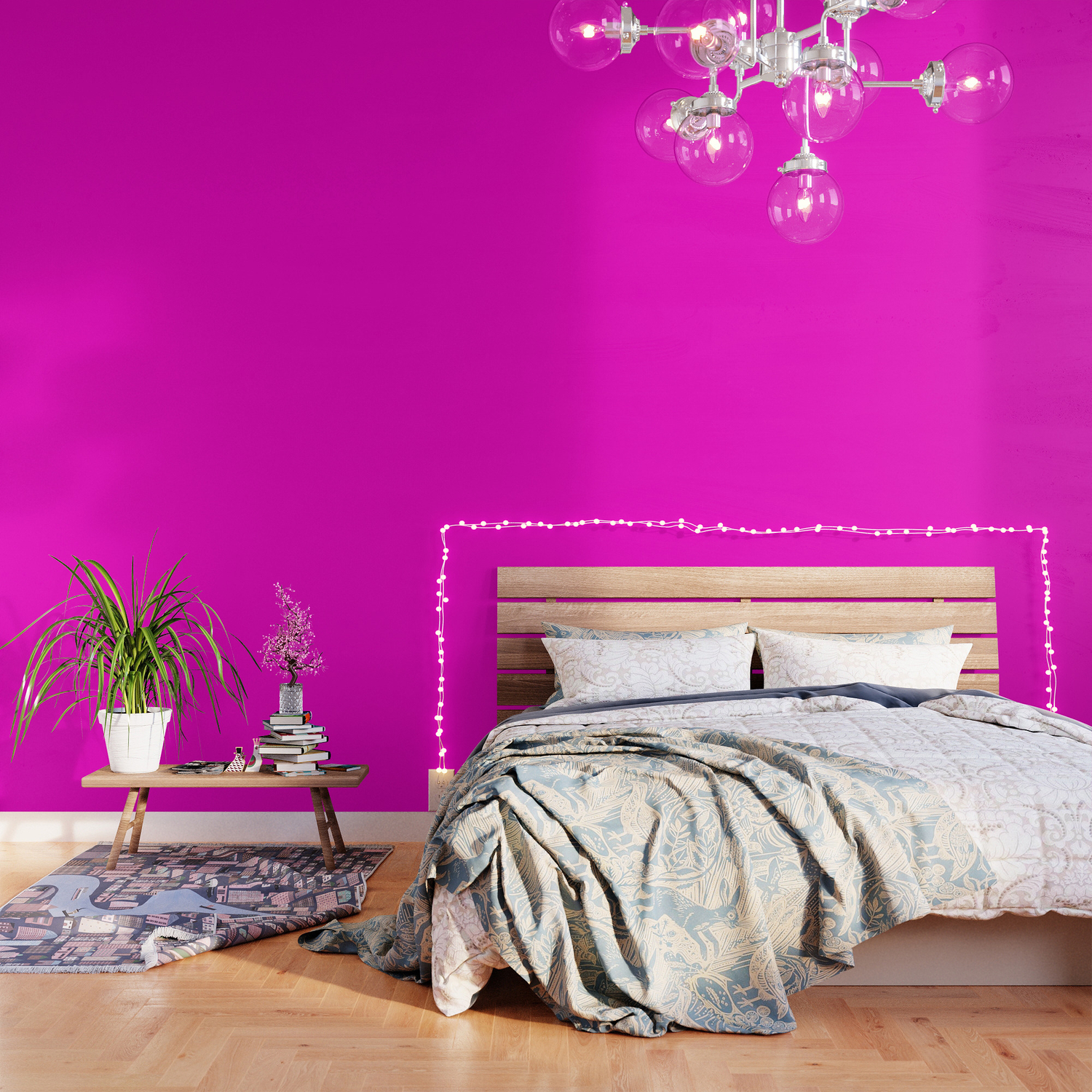 pink neon color bright summer wallpaper by palitraart